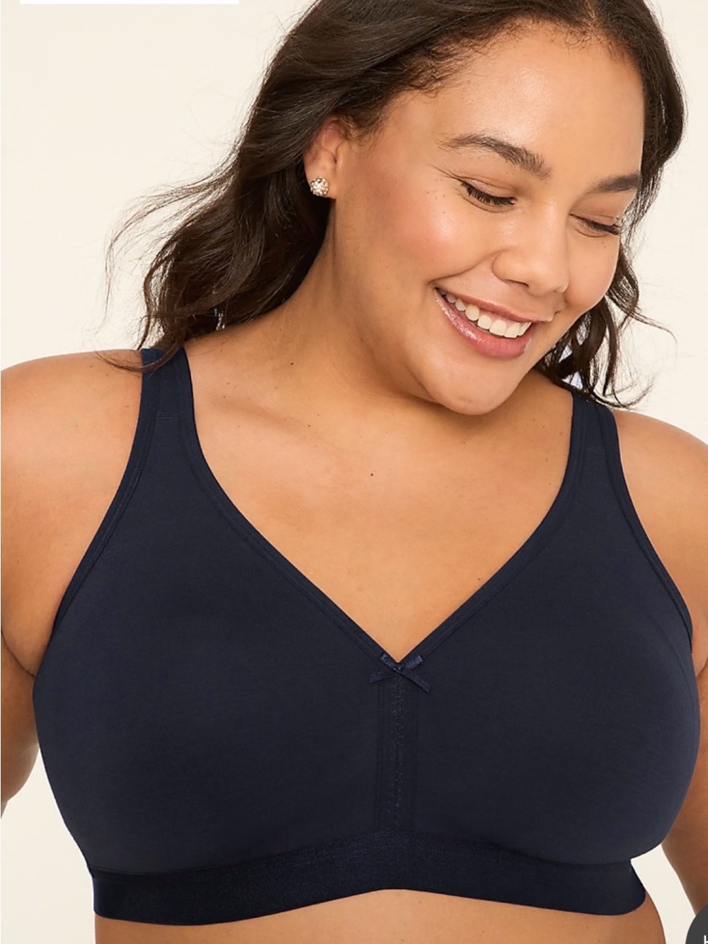 Cacique Unlined Full Coverage No Wire Black Bra, Size 42DD.
